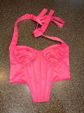 PrettyLittleThing Hot Pink Strapless Bustier Top